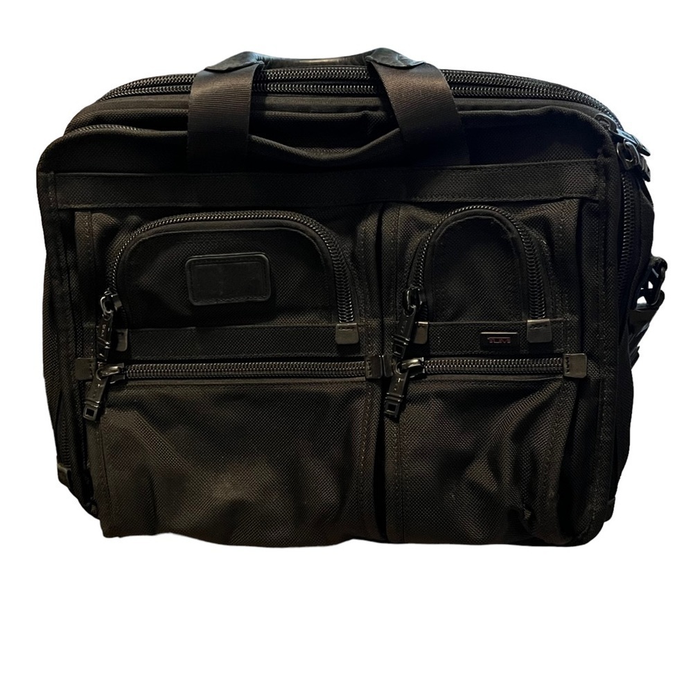 Tumi Travel Canvas Messenger Bag with Travel Slip And Shoulder Strap Laptop